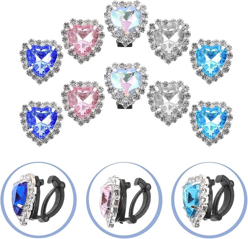 مشابك حذاء على شكل قلب، إبزيم حجري الراين، سحر قابل للفصل للصنع اليدوي للأحذية الرياضية والجزمة - Image 2